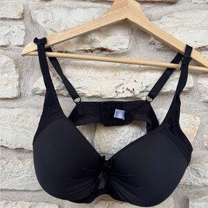 Prima Valentina Bow Plunge Black Women's Bra